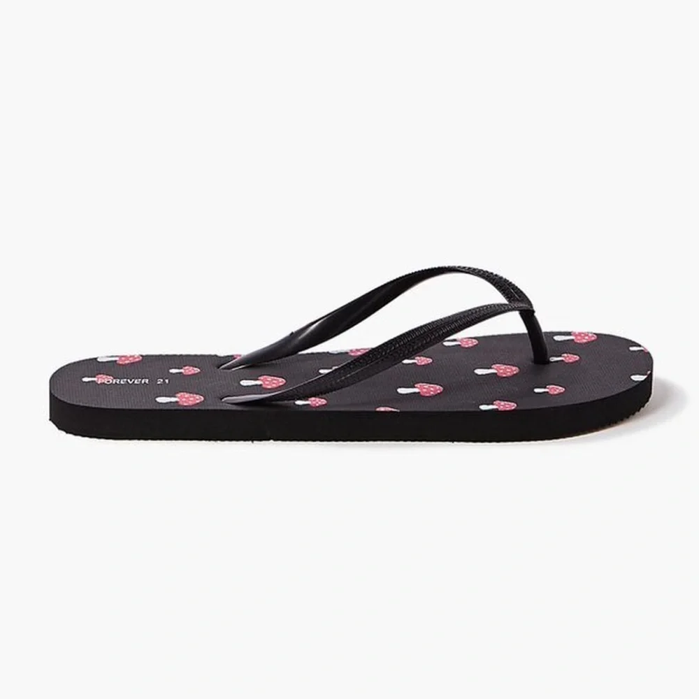 Amanita Mushroom Flip-Flops, Black/Red, Size L, NWT (For Bundles Only) - Picture 2 of 7